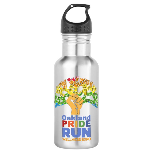 2019 Oakland Pride Run + Film Fest Water Bottle (Front)