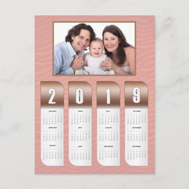 2019 Personalized Photo Calendars Postcard (Front)