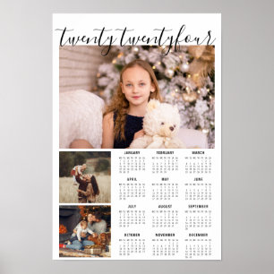 2019 Photo Calendar with stylish handwritten year Poster
