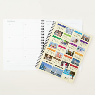 2019 Photo Collage Calendar Personal Saying/Name Planner