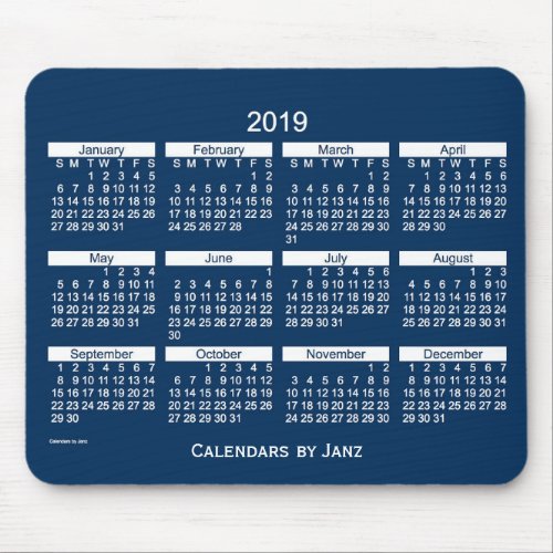 2019 Police Box Blue Bold Calendar by Janz Mouse Pad