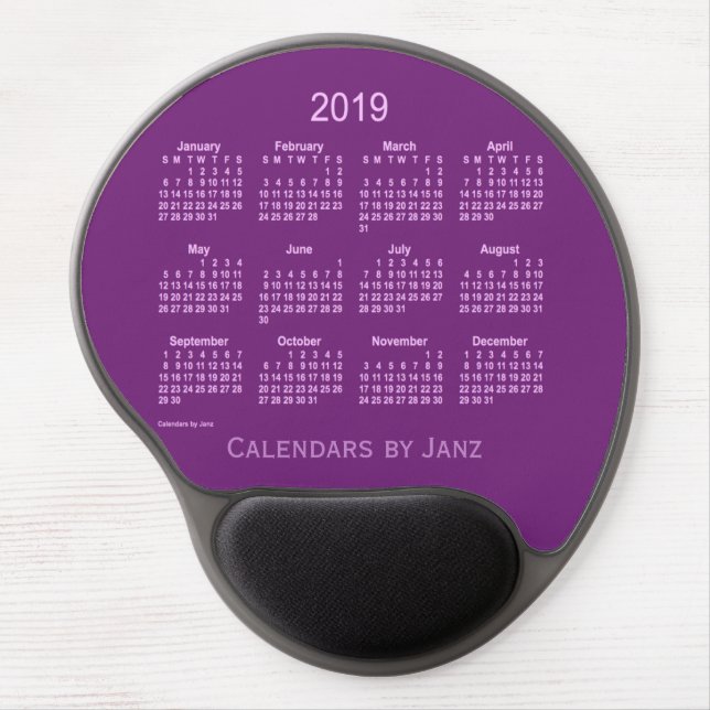 2019 Purple Calendar by Janz Gel Mousepad (Front)