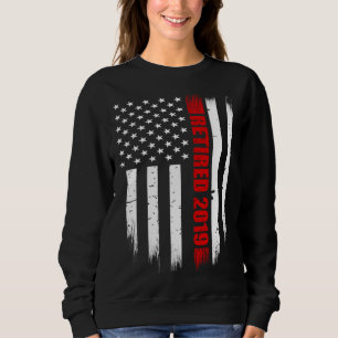 2019 Retired Firefighter   Thin Red Line American  Sweatshirt