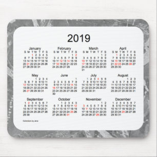 2019 Silver Holiday Calendar by Janz Mouse Pad