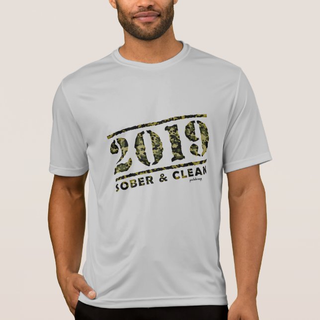 2019 Sober & Clean Recovery alcohol drug free Gift T-Shirt (Front)