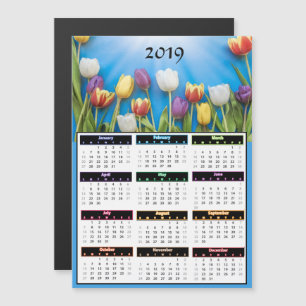 2019 Tulips Mini Magnet Calendar