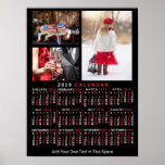 2019 Year Monthly Calendar Black Custom 3 Photos Poster<br><div class="desc">ARE YOU LOOKING FOR THE 2024 VERSION OF THIS CALENDAR? | Find all our 2024 calendars in the FancyCelebration store here: https://www.zazzle.com/store/fancycelebration/products?ps=128&cg=196712296866889795 ... ... ... ... ..You can also find all our 2024 calendars in the collection here: https://www.zazzle.com/collections/119258460294242876</div>