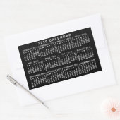 2019 Year Monthly Calendar Classic Black and White Rectangular Sticker