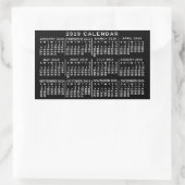 2019 Year Monthly Calendar Classic Black and White Rectangular Sticker