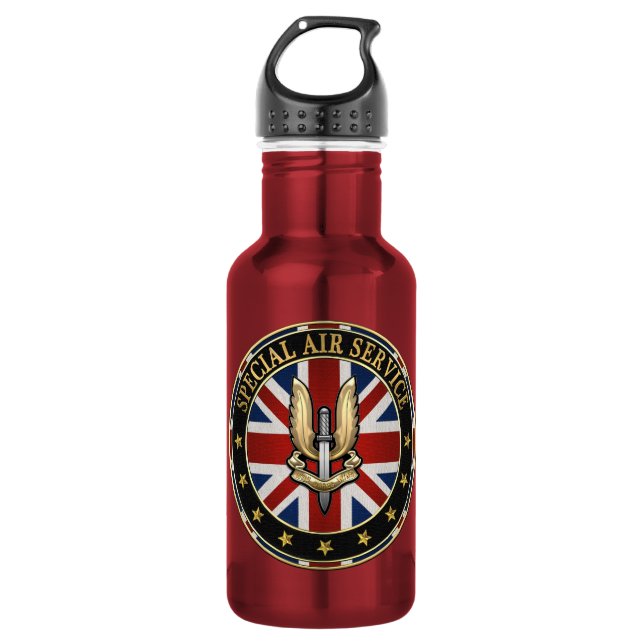[201] Special Air Service (SAS) Badge [3D] Water Bottle (Front)