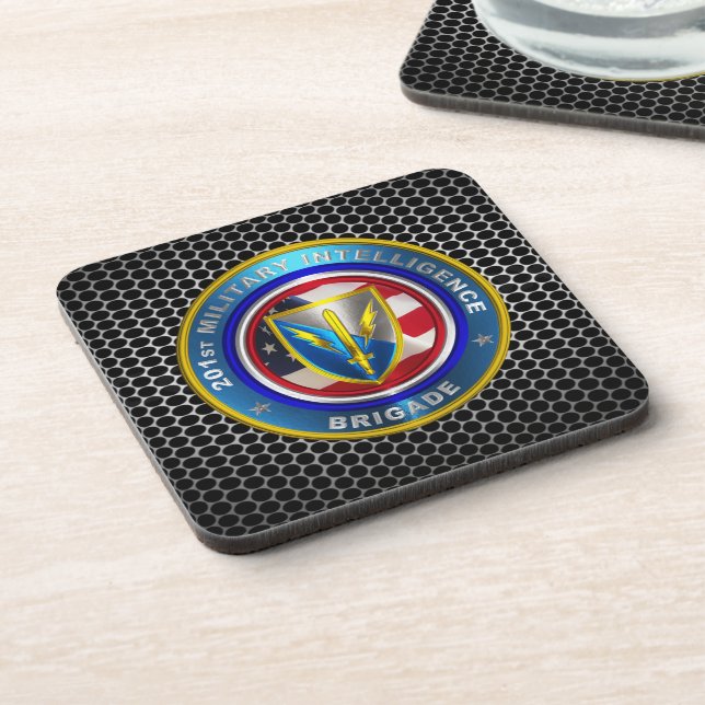 201st Expeditionary Military Intelligence Brigade Beverage Coaster (Left Side)