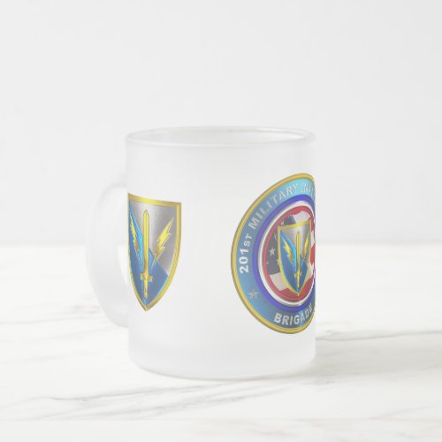 201st Expeditionary Military Intelligence Brigade  Frosted Glass Coffee Mug