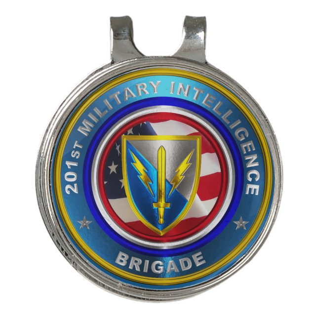 201st Expeditionary Military Intelligence Brigade Golf Hat Clip (Front)