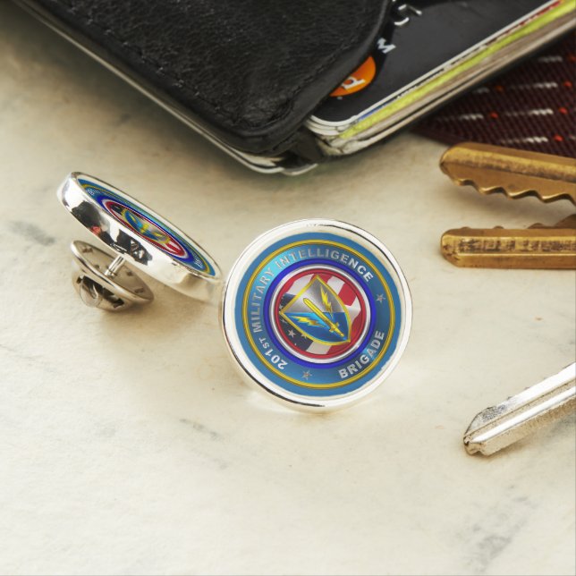 201st Expeditionary Military Intelligence Brigade Lapel Pin (In Situ)