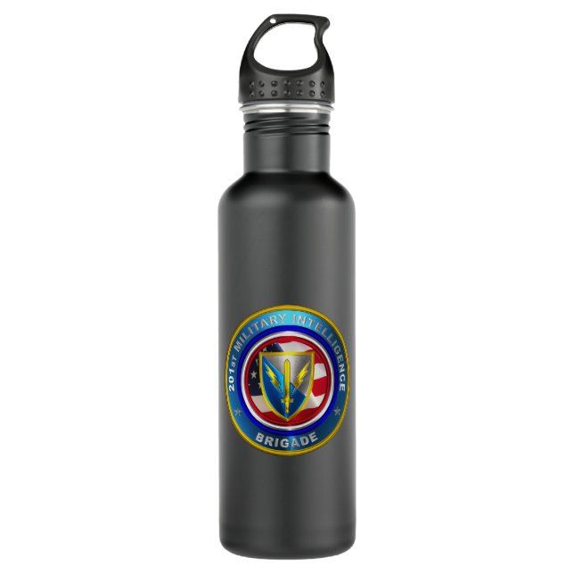 201st Expeditionary Military Intelligence Brigade  Stainless Steel Water Bottle (Front)