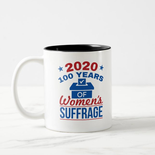 2020 100 Years Of Women's Suffrage Two-Tone Coffee Mug (Left)