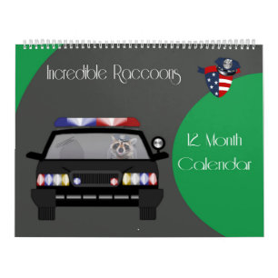 2020 12 month Raccoon Calendar