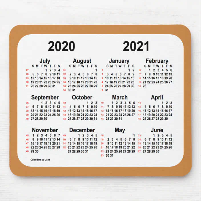 21 52 Week Calendar By Janz Peru Gold Mouse Pad Zazzle Com