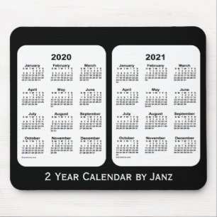 2020-2021 Black and White 2 Year Calendar by Janz Mouse Pad