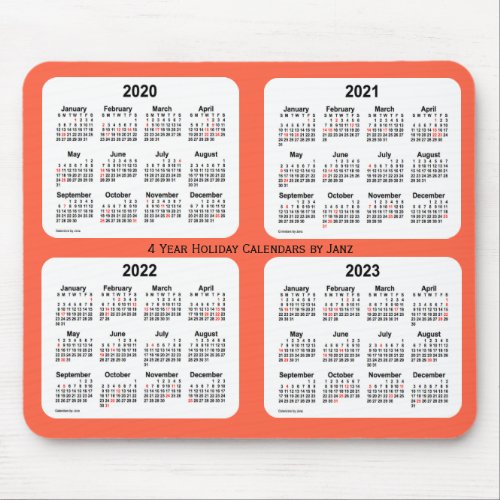 2020_2023 Tomato Red Holiday Calendar by Janz Mouse Pad