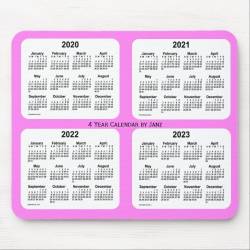 2020_2023 Violet 4 Year Calendar by Janz Mouse Pad