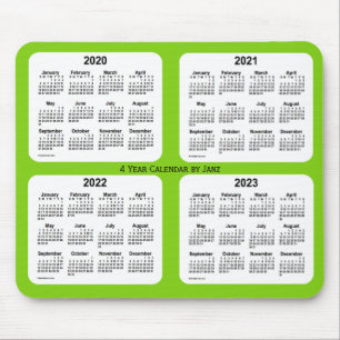 2020-2023 Yellow Green 4 Year Calendar by Janz Mouse Pad