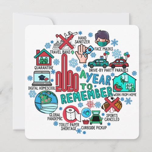 2020 A Year To Remember Funny Christmas Flat Holiday Card