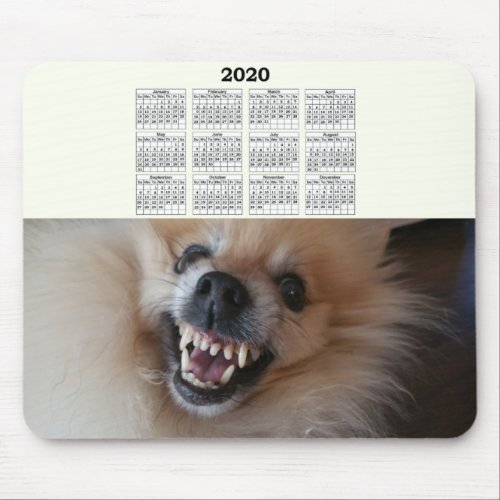 2020 Angry Pomeranian Calendar Mouse Pad