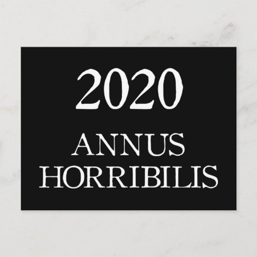 2020 Annus Horribilis Latin Horrible Year Postcard