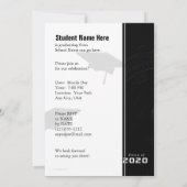 2020 Black and Silver Gear Graduation Invitation (Back)