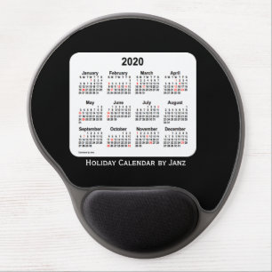 2020 Black Holiday Calendar by Janz Gel Mousepad
