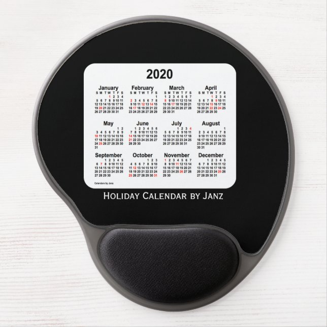2020 Black Holiday Calendar by Janz Gel Mousepad (Front)