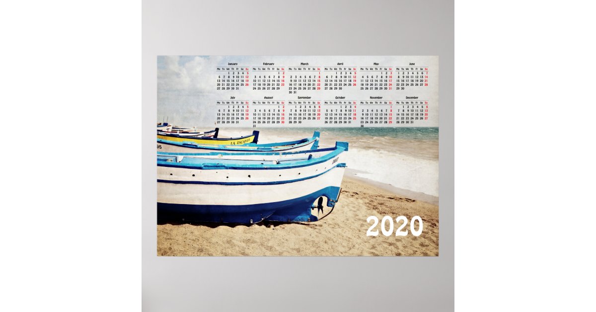 2020 boats calendar poster | Zazzle.com
