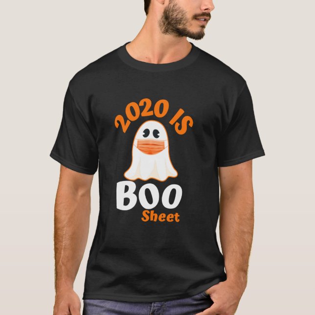 2020 Boo Sheet Funny Halloween Ghost Costume Men W T-Shirt (Front)