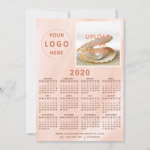 2020 Business Calendar Promotional Corporate Card