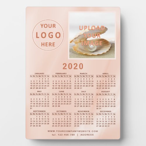 2020 Business Calendar Template with Your Logo Plaque