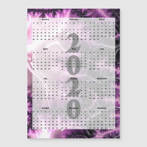 2020 Calendar Abstract Fractal Magnetic