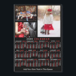 2020 Calendar Black Red Personalized Photo Magnet<br><div class="desc">ARE YOU LOOKING FOR THE 2024 VERSION OF THIS CALENDAR? | Find all our 2024 calendars in the FancyCelebration store here: https://www.zazzle.com/store/fancycelebration/products?ps=128&cg=196712296866889795 ... ... ... ... ..You can also find all our 2024 calendars in the collection here: https://www.zazzle.com/collections/119258460294242876</div>