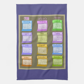 2020 calendar bolts fabric neutral blue kitchen towel