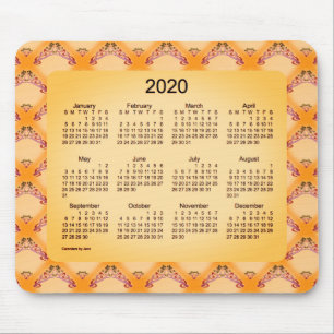 2020 Calendar by Janz Art Nouveau Sangria Mouse Pad