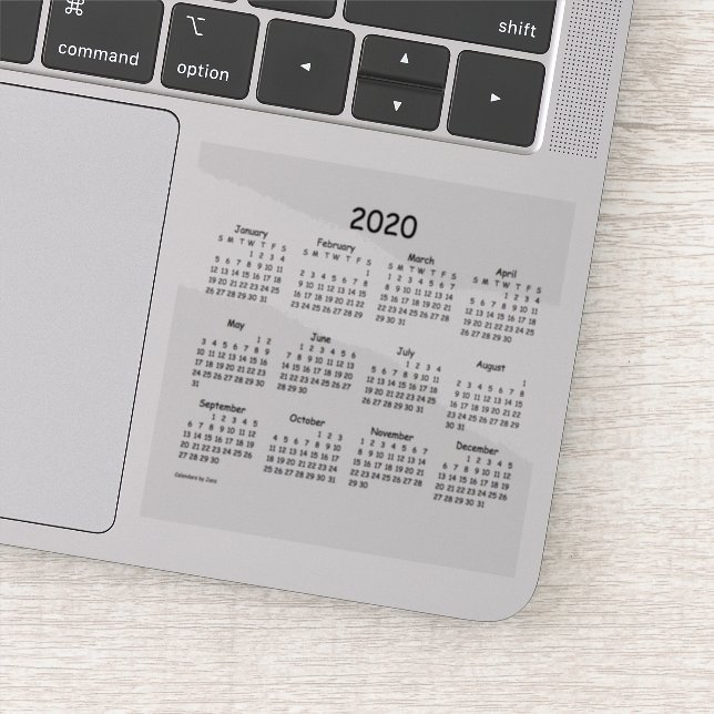 2020 Calendar by Janz Comic Sans Transparent Sticker (Detail)