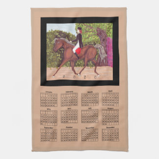 2020 calendar dressage horse art kitchen towel