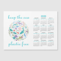 2020 Calendar Keep the Sea Plastic Free Sea Life