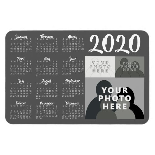2020 Calendar Magnet _ 3 Custom Photos _ Template