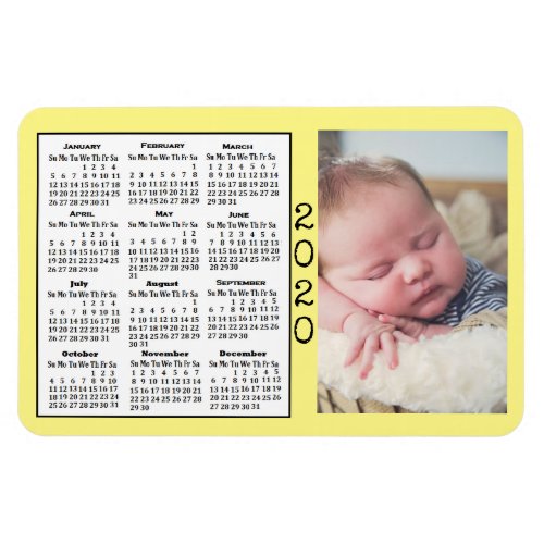 2020 Calendar Magnet yellow Photo Magnet