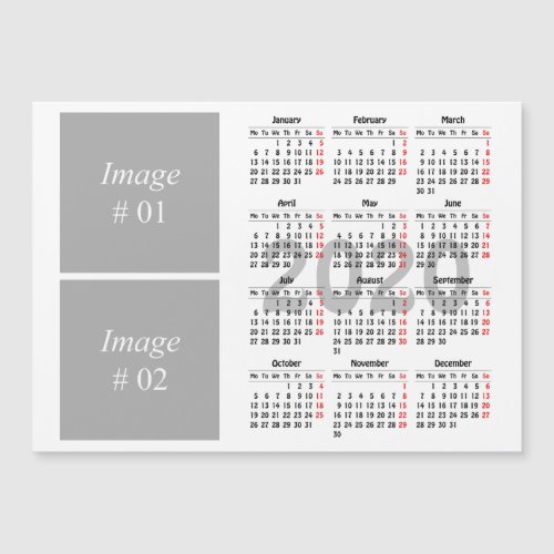2020 calendar Magnetic Card