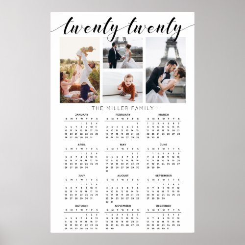 2020 Calendar minimalist multiphoto Poster