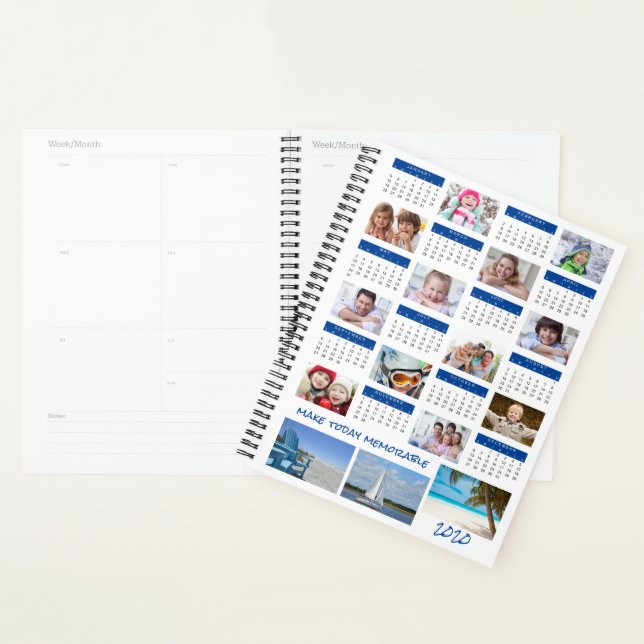 2020 Calendar Photo Collage Blue Planner (Display)