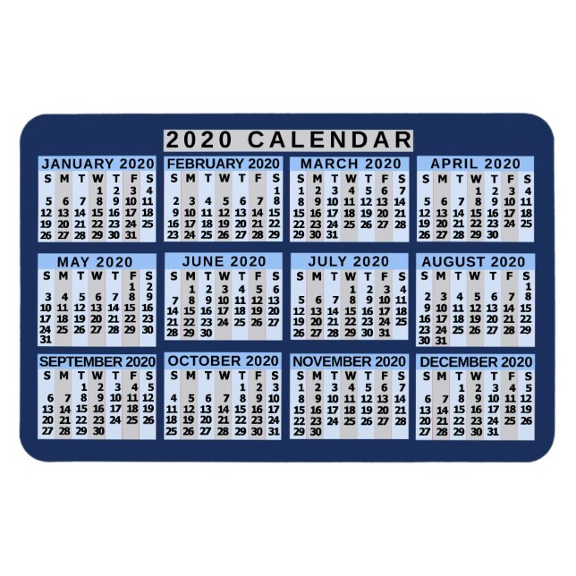 2020 Calendar (See Description for New Version) Magnet (Horizontal)