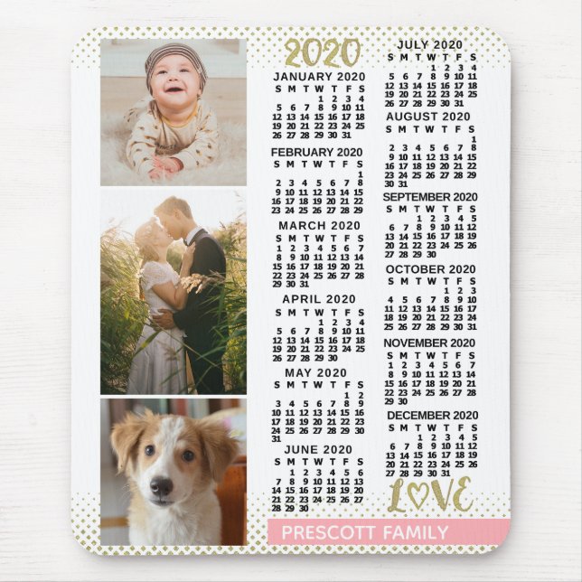2020 Calendar (See Description for New Version) Mouse Pad (Front)